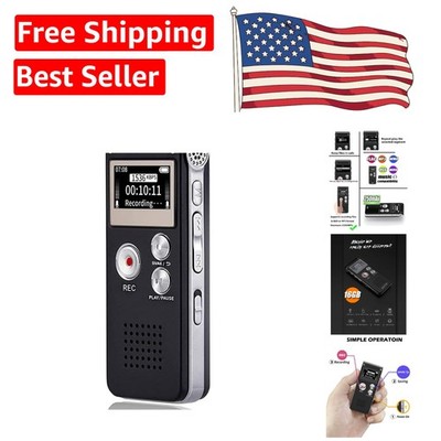 Rechargeable 16GB Mini Voice Recorder - High Quality Sound with Playback Feature