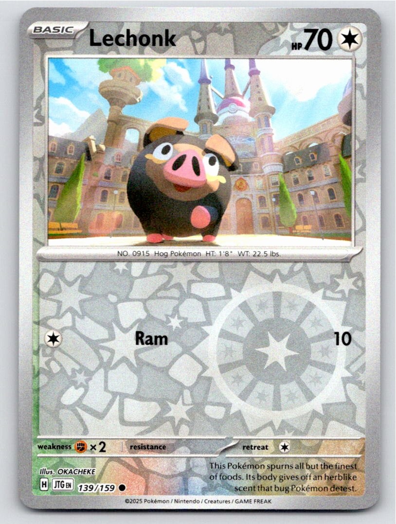 POKEMON LECHONK JOURNEY TOGETHER 139/159 REVERSE HOLO COMMON NM A47390 FREE S&H
