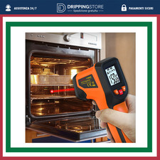 TERMOMETRO LASER INFRAROSSI -50°C/+600°C PROFESSIONALE PISTOLA TERMICA
