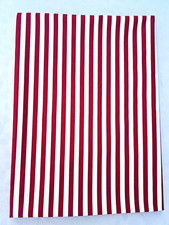 FABRIC 100 COTTON- DEEP RED  WHITE STRIPED 1YARD  25 INCH REMNANT - ONE PIECE