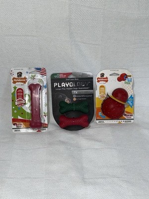   Lot Dog Toy Nylanbone Bacon Beef Flavor Playology Ham Prime Rib Bone