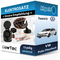Towtec E-Satz 13Polig Universell Passend für VW Polo Fliessheck Elektrosatz
