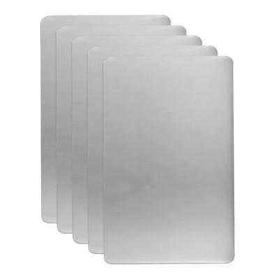 5pcs Metal Business Card 3x2x0.02'' Titanium Laser Engrave Adhesive Black