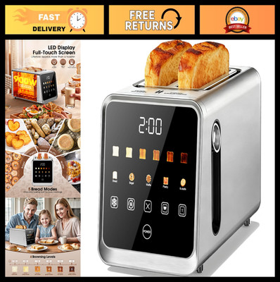 Smart Digital Touch Screen Toaster 2 Slice, Stainless Steel, 5 Bread Types, 6 Sh
