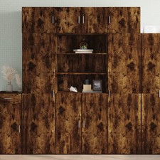 VidaXL Storage Cabinet Smoked Oak 80x42.5x225 cm Engineered Wood