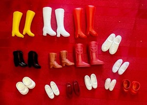 Vintage Barbie Doll Boots and Shoes 14 PAIRS Assortment  1970 Fashionable Cowboy