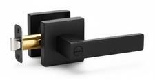 Privacy Door Lever Matte Black Brushed Nickel Square Handle Lock Single 6 Pack