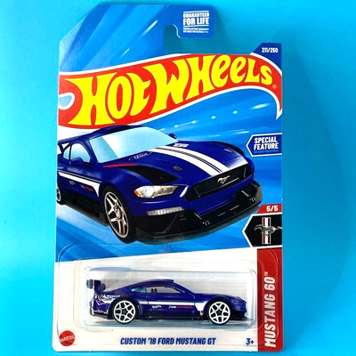 HOT WHEELS 2025 CUSTOM '18 FORD MUSTANG GT BLUE 211/250 HYY94