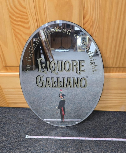 Vintage Oval Liquore Galliano advertsing bar mirror.