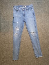 Levi's 711 Women's Jeans Skinny Mid Rise Light Wash Distressed Pants Size 27