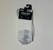 Under Armour Men's ArmourDry Playmaker Mid Crew Sock 1 Pair White Size XL NWT
