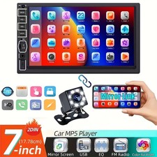 7" HD Car Stereo-2DIN MP5 Player Mirror Link USB,TF,FM Radio,Backup Camera