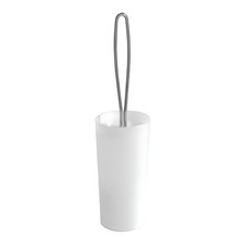 Loop Toilet Bowl Brush and Holder Set in Frosted Finish for Modern Bathroom