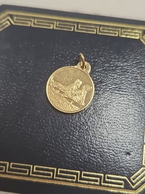 14 kt Vintage Gold seltene Franklin Mint Liebesmedaille Charm