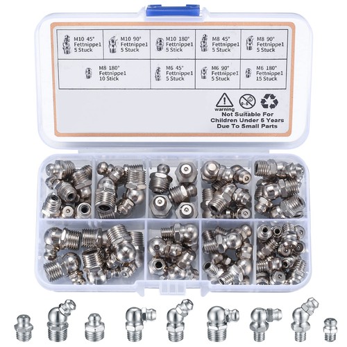 5/16-32 UNF 65 Deg Grease Zerk Nipple Fitting 2 pcs
