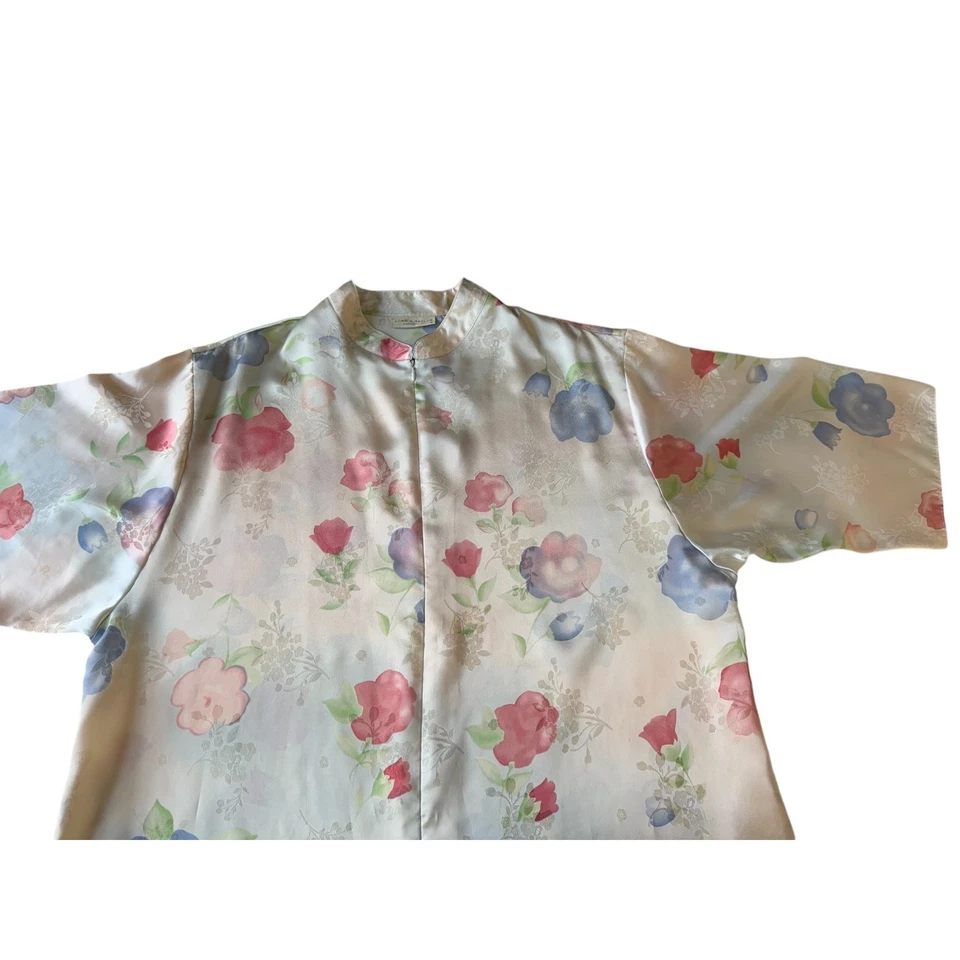 "LORD & TAYLOR'S" винтажный халат, кремовый цветочный, кафтан, Loungewear, 60-х, 70-х? - Изображение 4 из 4