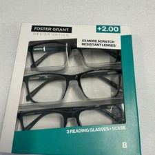Foster Grant Design Optics Full Rim Plastic Reading Glasses 1.75 3Pack