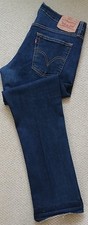MENS LEVI'S 514 DARK BLUE STRAIGHT LEG RAW HEM JEANS. W34 L31
