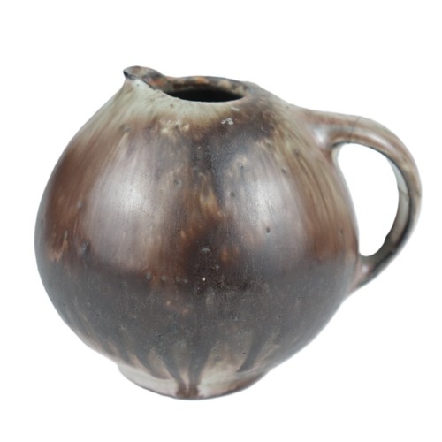 Pair of Studio Pottery Pitchers – Red Earthenware with Drip & Moss Glaze 5" & 3" - Picture 8 of 12