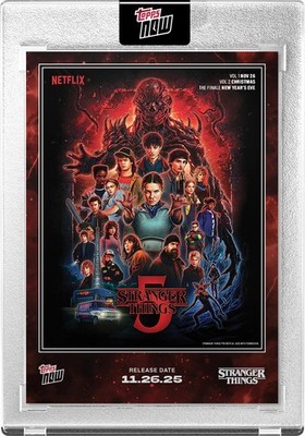 2025 Stranger Things Topps NOW  Card STRA - Season 5 - Eleven & Co.  Cover UVP