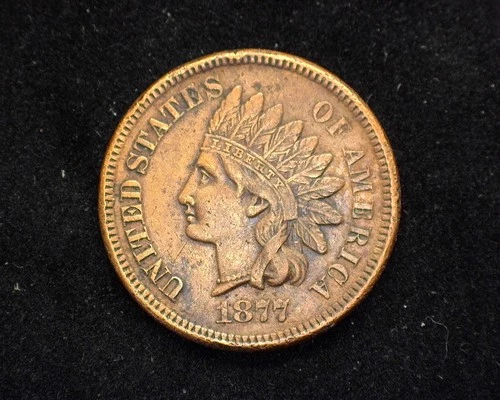 HS&C: 1877 Indian Head Penny/Cent VF/XF Light cleaning - US Coin