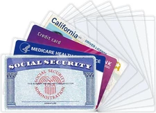 10pc Clear Card Protector Sleeves Soft Waterproof ID Credit SSN Medicare Holder