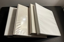 Lot of 4 White 3-Ring Binders Notebook - 3 inch, 1 inch, Avery, Staples, K M