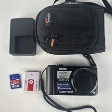 Sony Cyber-Shot DSC-H55 14.1MP 10x Optical Zoom Digital Camera Black - Tested