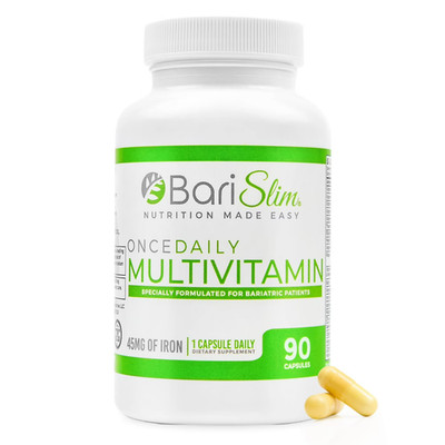 BariSlim Once Daily Bariatric Multivitamin 45mg of Iron Dietary Supplement, 90ct