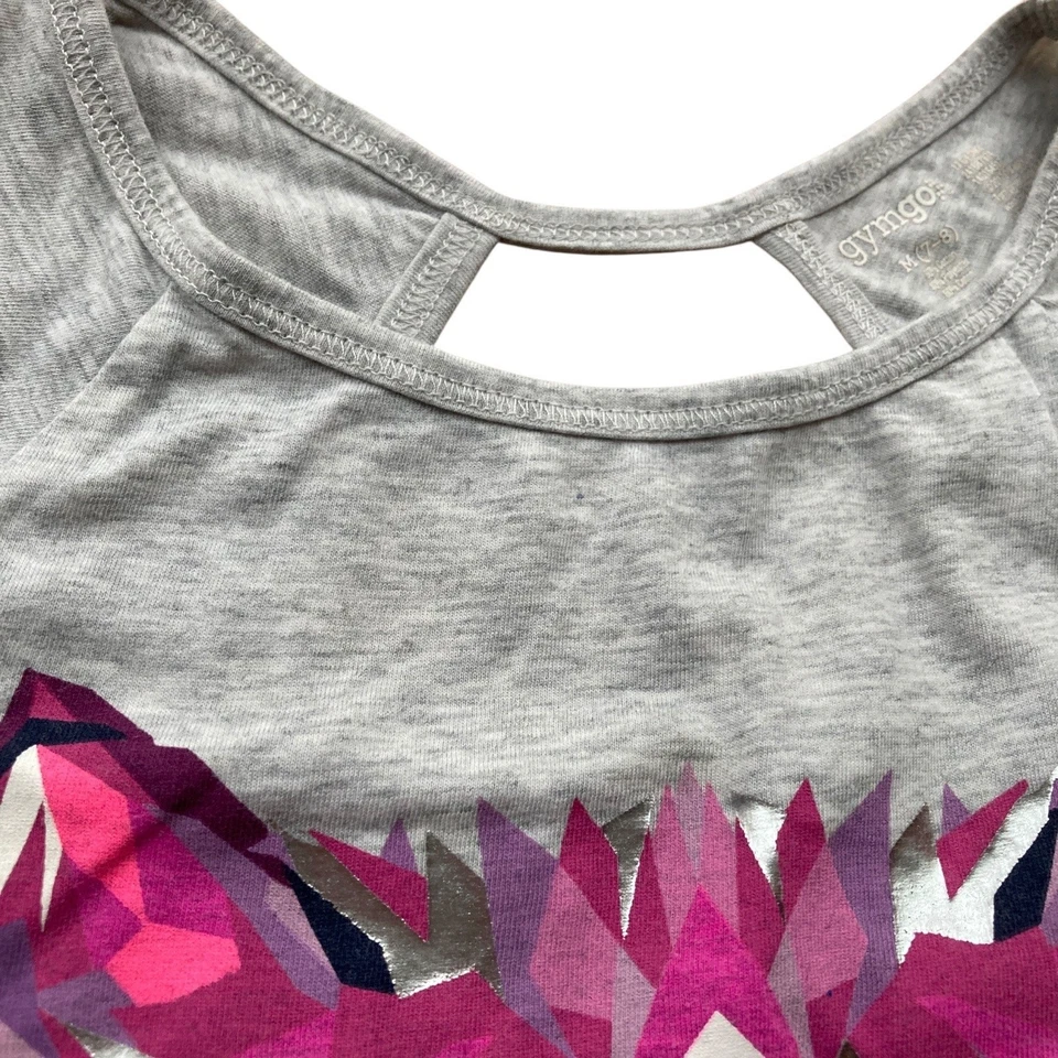 Gymboree Gymgo Niñas Camisa Mediana M 7 8 Gris Rosa Lobo Gráfico Camiseta 17 GY SM3 Foto 3 de 4