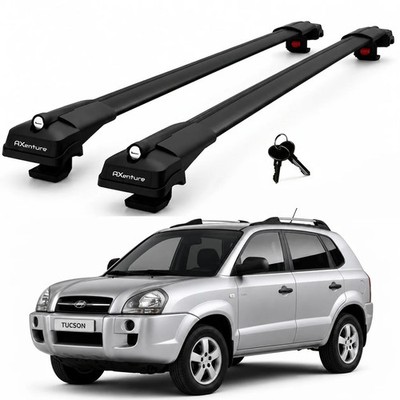2X Roof Bars for Hyundai Tucson Jm 2004-2009 Lockable Roof Rack Cross Bars Black