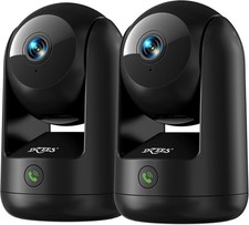 2K Indoor Security Camera 2 Pack, 360 Degree WiFi Pet Camera with Phone App, 5G 