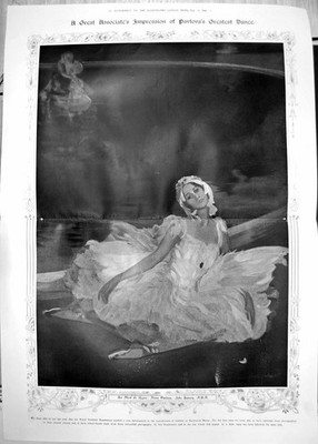 Alter Druck La Mort Du Cygne Anna Pavlova John Lavery größter Tanz 1912 20.