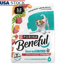 High Protein Natural Small Breed Dog Food Dry Kibble W/ Beef Vitamins 3.5 lb New 2.84 per pound