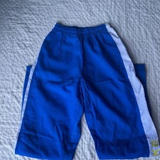 Vintage Nike Nylon Track Pants Blue and White Windbreaker Joggers, Women  s Sz