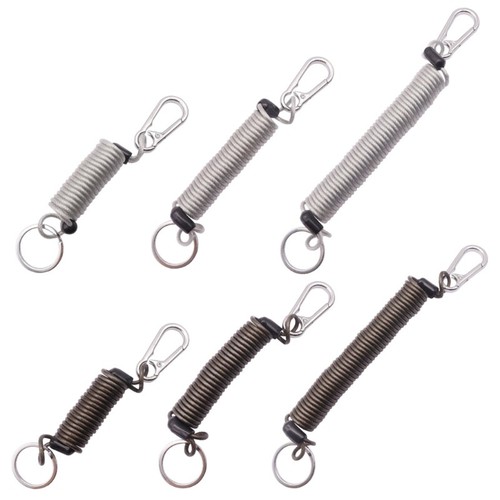 Key Hook Keychains for Backpacks Stretchy Spirals Keyring Coil Spring Keychains - 第 1/14 張圖片