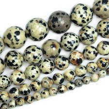 Natural 8mm Dalmation Jasper Round Loose Beads 15" AY129