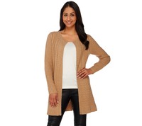 Isaac Mizrahi 2-ply Cashmere Special Edition Sweater Coat Flax M A267929 Isaac Mizrahi 2-ply Cashmere Special Edition Sweater Coat Flax M A267929