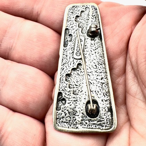 American Southwest Carolyn Pollack Relios Sterling Silver Mosaic Brooch Pin - Picture 4 of 5