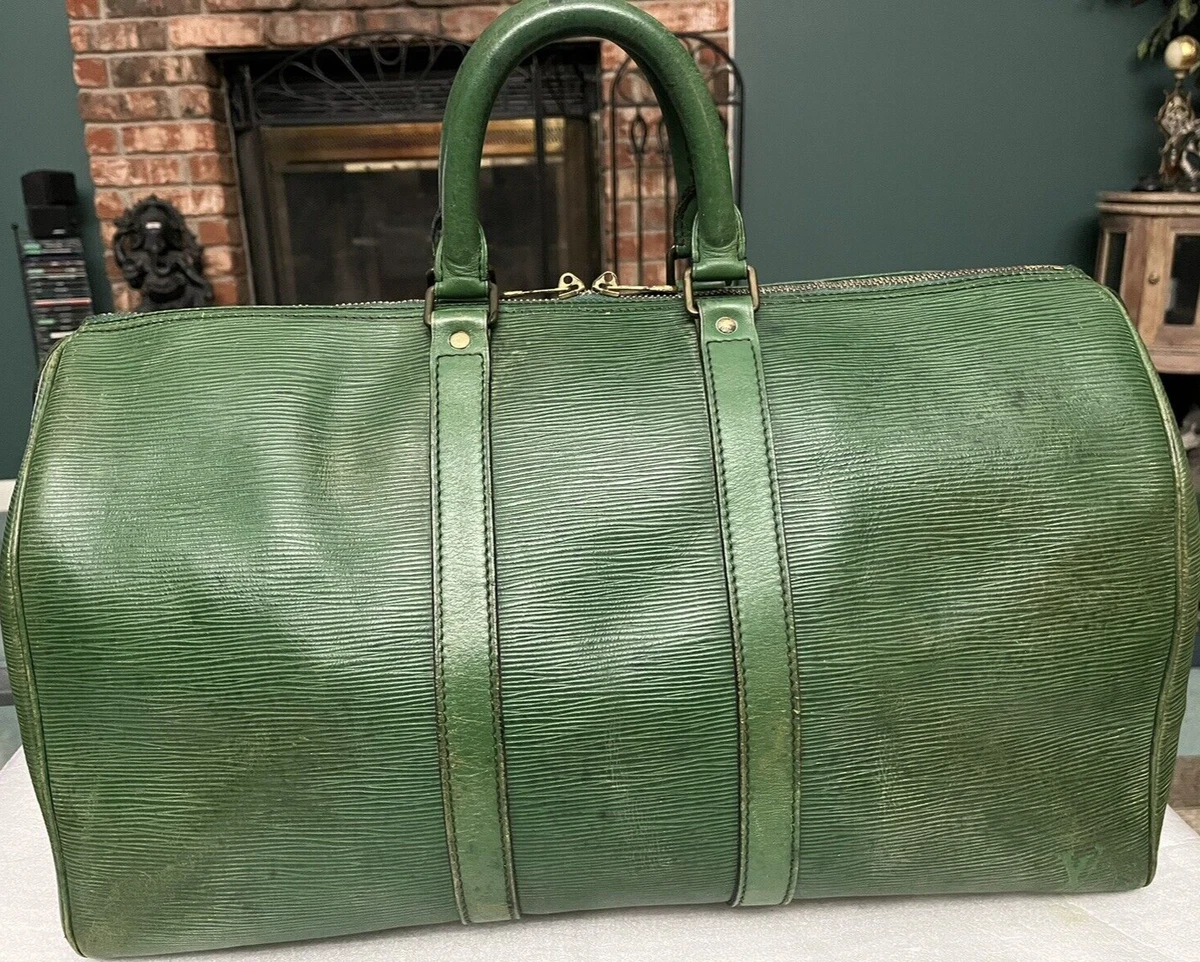 Louis Vuitton LV Keepall 45 Green Epi Leather handbag Travel Duffle Bag -  FAIR