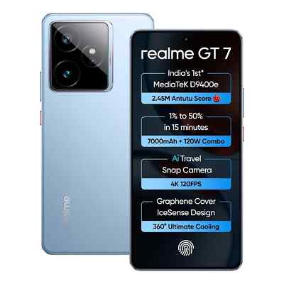 realme GT 7 - 12GB RAM 256GB Storage-MTK Dimensity 9400e.  NO TARIFFS IN USA 