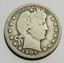 1905  BARBER QUARTER ++ BETTER DATE PROBLEM FREE COIN ++ FREE SHIPPING ++