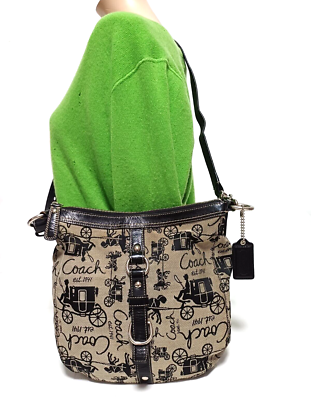 COACH CHELSEA HORSE & CARRIAGE BLACK/GRAY CONVERTIBLE Y2K
