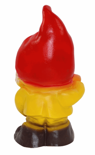 Figura Decorativa Gnomo H 19 CM Con Pesce IN Piedi Statua da Giardino Plastica - Foto 4 di 4