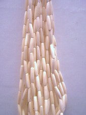 Genuine Natural Bone or Horn Handmade Hairpipe Beads 1-inch / 25 Pieces 