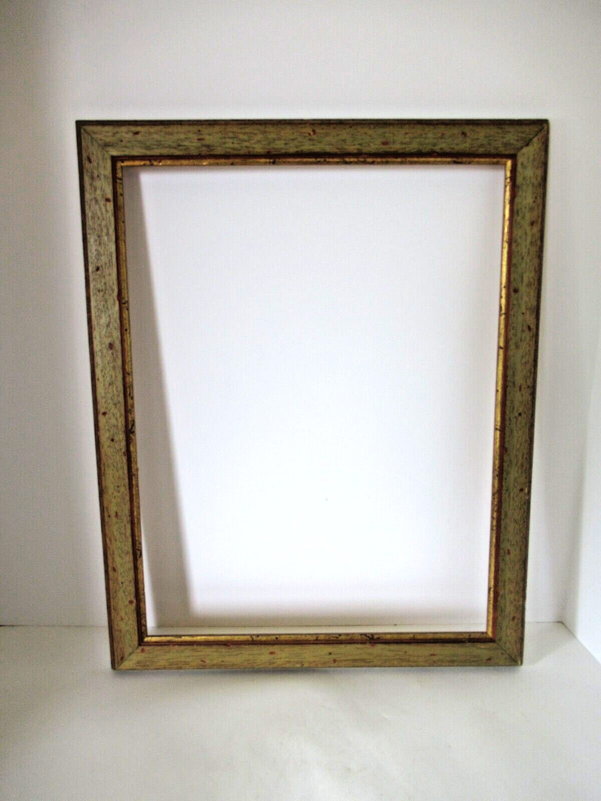 Vintage red with gold wash painted wood picture frame 19 x 14 eBay