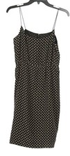 J. Crew Women’s Dress 4 Black Beige A Line Spaghetti Strap Lined 100% Silk