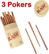 3 x Small Raw Cone Rolling Paper Natural Wood Poker Packer Tool - Buy AUTHENTIC