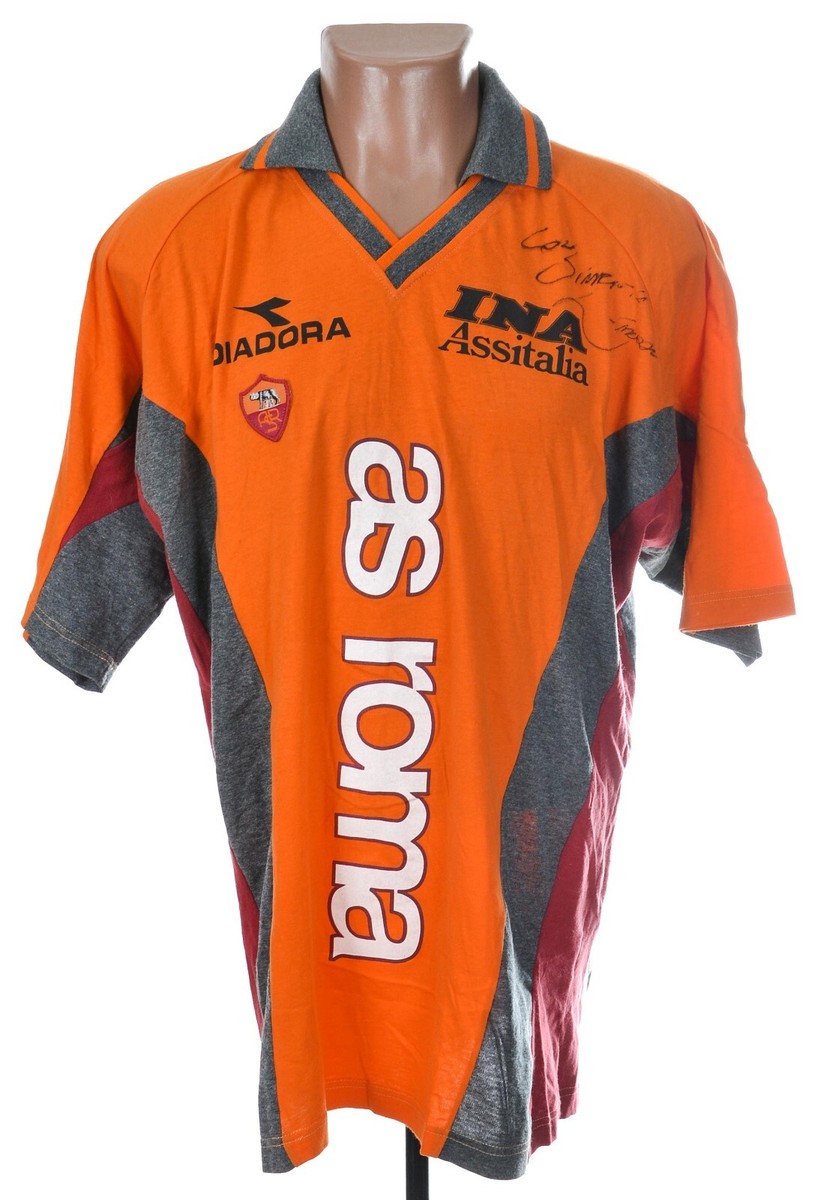 AS ROMA ITALY 1998/1999 TRAINING FOOTBALL SHIRT DIADORA SIZE XL