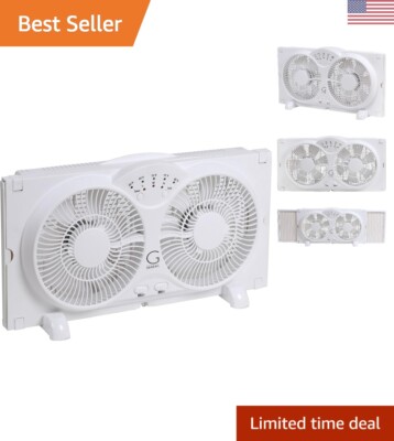 Window Fan with Adjustable Thermostat - Reversible AirFlow & Max Cool Technology